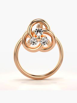 Valanova - Hallmarked 14K Rose Gold and Certified Lab Grown Diamond 0.04cts Nose Ring (M)