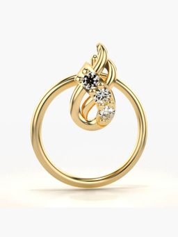 Valanova - Hallmarked 18K Yellow Gold and Certified Lab Grown Diamond 0.02cts Nose Ring (M)