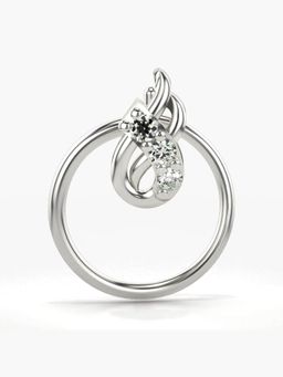 Valanova - Hallmarked 18K White Gold and Certified Lab Grown Diamond 0.02cts Nose Ring (M)