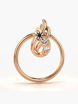 Valanova - Hallmarked 18K Rose Gold and Certified Lab Grown Diamond 0.02cts Nose Ring (M)