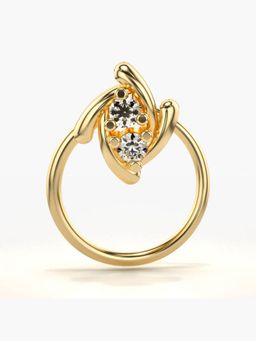 Valanova - Hallmarked 14K Yellow Gold and Certified Lab Grown Diamond 0.03cts Nose Ring (M)
