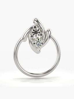 Valanova - Hallmarked 14K White Gold and Certified Lab Grown Diamond 0.03cts Nose Ring (M)
