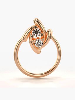 Valanova - Hallmarked 18K Rose Gold and Certified Lab Grown Diamond 0.03cts Nose Ring (M)