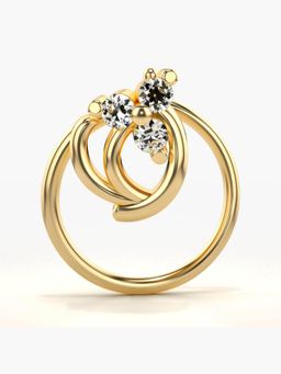 Valanova - Hallmarked 14K Yellow Gold and Certified Lab Grown Diamond 0.04cts Nose Ring (M)