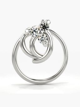 Valanova - Hallmarked 14K White Gold and Certified Lab Grown Diamond 0.04cts Nose Ring (M)