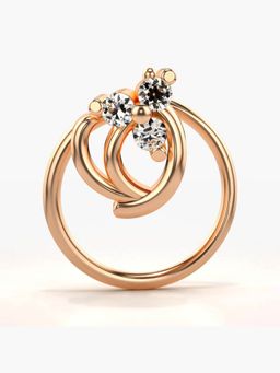 Valanova - Hallmarked 14K Rose Gold and Certified Lab Grown Diamond 0.04cts Nose Ring (M)
