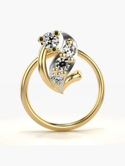 Valanova - Hallmarked 14K Yellow Gold and Certified Lab Grown Diamond 0.05cts Nose Ring (M)