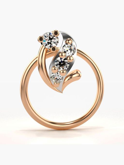 Valanova Hallmarked 18K Rose Gold and Certified Lab Grown Diamond 0.05cts Nose Ring (M)