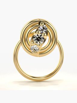 Valanova - Hallmarked 18K Yellow Gold and Certified Lab Grown Diamond 0.05cts Nose Ring (M)