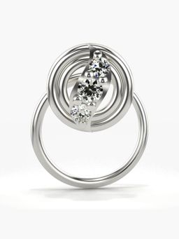 Valanova - Hallmarked 18K White Gold and Certified Lab Grown Diamond 0.05cts Nose Ring (M)
