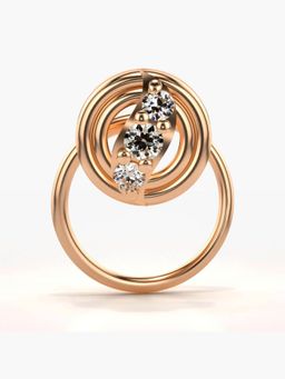 Valanova - Hallmarked 14K Rose Gold and Certified Lab Grown Diamond 0.05cts Nose Ring (M)
