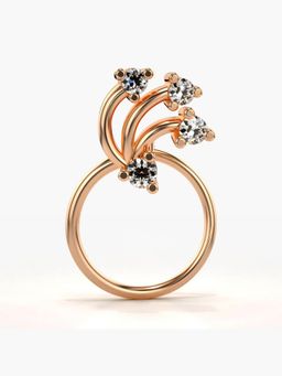 Valanova - Hallmarked 18K Rose Gold and Certified Lab Grown Diamond 0.06cts Nose Ring (M)