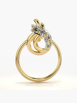 Valanova - Hallmarked 14K Yellow Gold and Certified Lab Grown Diamond 0.03cts Nose Ring (M)