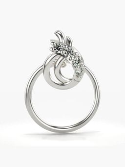 Valanova - Hallmarked 18K White Gold and Certified Lab Grown Diamond 0.03cts Nose Ring (M)