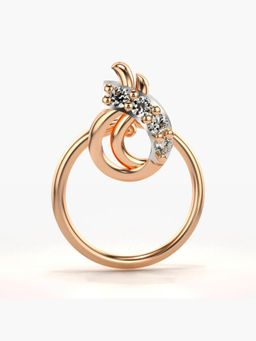 Valanova - Hallmarked 18K Rose Gold and Certified Lab Grown Diamond 0.03cts Nose Ring (M)