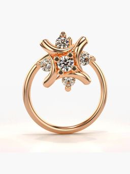 Valanova - Hallmarked 14K Rose Gold and Certified Lab Grown Diamond 0.05cts Nose Ring (M)