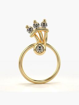 Valanova - Hallmarked 14K Yellow Gold and Certified Lab Grown Diamond 0.04cts Nose Ring (M)