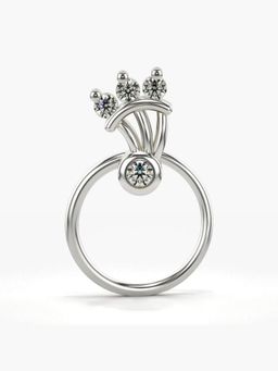 Valanova - Hallmarked 14K White Gold and Certified Lab Grown Diamond 0.04cts Nose Ring (M)