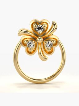 Valanova - Hallmarked 14K Yellow Gold and Certified Lab Grown Diamond 0.02cts Nose Ring (M)