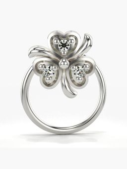 Valanova - Hallmarked 18K White Gold and Certified Lab Grown Diamond 0.02cts Nose Ring (M)