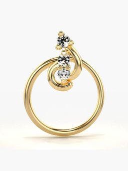 Valanova - Hallmarked 14K Yellow Gold and Certified Lab Grown Diamond 0.02cts Nose Ring (M)