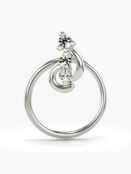 Valanova - Hallmarked 18K White Gold and Certified Lab Grown Diamond 0.02cts Nose Ring (M)