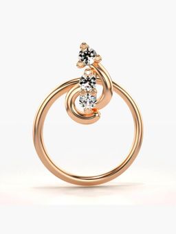 Valanova - Hallmarked 14K Rose Gold and Certified Lab Grown Diamond 0.02cts Nose Ring (M)