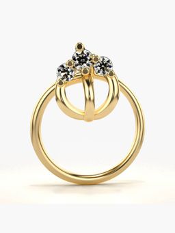 Valanova - Hallmarked 18K Yellow Gold and Certified Lab Grown Diamond 0.03cts Nose Ring (M)