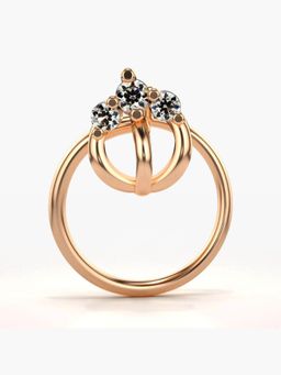 Valanova - Hallmarked 14K Rose Gold and Certified Lab Grown Diamond 0.03cts Nose Ring (M)