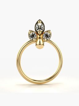 Valanova - Hallmarked 18K Yellow Gold and Certified Lab Grown Diamond 0.03cts Nose Ring (M)