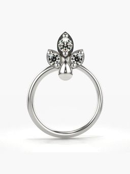 Valanova - Hallmarked 18K White Gold and Certified Lab Grown Diamond 0.03cts Nose Ring (M)