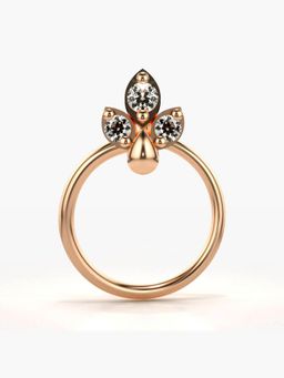 Valanova - Hallmarked 14K Rose Gold and Certified Lab Grown Diamond 0.03cts Nose Ring (M)