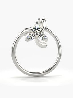 Valanova - Hallmarked 14K White Gold and Certified Lab Grown Diamond 0.03cts Nose Ring (M)