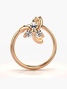Valanova - Hallmarked 14K Rose Gold and Certified Lab Grown Diamond 0.03cts Nose Ring (M)