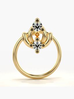 Valanova - Hallmarked 18K Yellow Gold and Certified Lab Grown Diamond 0.04cts Nose Ring (M)
