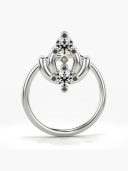 Valanova - Hallmarked 18K White Gold and Certified Lab Grown Diamond 0.04cts Nose Ring (M)
