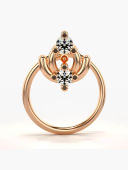Valanova - Hallmarked 18K Rose Gold and Certified Lab Grown Diamond 0.04cts Nose Ring (M)
