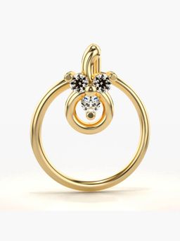 Valanova - Hallmarked 14K Yellow Gold and Certified Lab Grown Diamond 0.03cts Nose Ring (M)