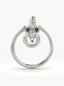 Valanova - Hallmarked 14K White Gold and Certified Lab Grown Diamond 0.03cts Nose Ring (M)