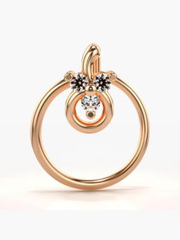 Valanova - Hallmarked 18K Rose Gold and Certified Lab Grown Diamond 0.03cts Nose Ring (M)