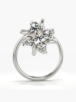 Valanova - Hallmarked 14K White Gold and Certified Lab Grown Diamond 0.06cts Nose Ring (M)