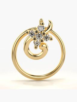 Valanova - Hallmarked 18K Yellow Gold and Certified Lab Grown Diamond 0.03cts Nose Ring (M)