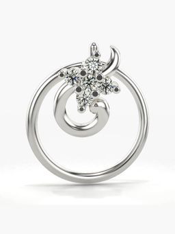 Valanova - Hallmarked 18K White Gold and Certified Lab Grown Diamond 0.03cts Nose Ring (M)