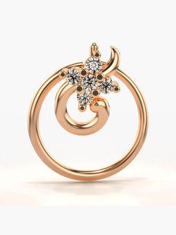 Valanova - Hallmarked 14K Rose Gold and Certified Lab Grown Diamond 0.03cts Nose Ring (M)