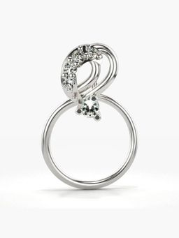 Valanova - Hallmarked 14K White Gold and Certified Lab Grown Diamond 0.04cts Nose Ring (M)