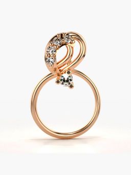 Valanova - Hallmarked 14K Rose Gold and Certified Lab Grown Diamond 0.04cts Nose Ring (M)