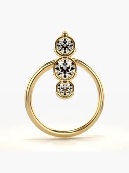 Valanova - Hallmarked 14K Yellow Gold and Certified Lab Grown Diamond 0.07cts Nose Ring (M)