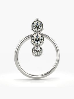 Valanova - Hallmarked 18K White Gold and Certified Lab Grown Diamond 0.07cts Nose Ring (M)