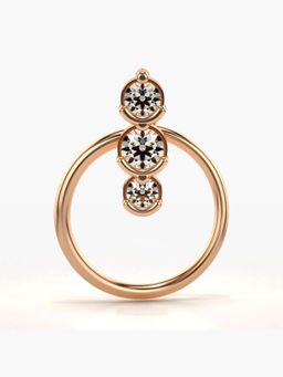 Valanova - Hallmarked 14K Rose Gold and Certified Lab Grown Diamond 0.07cts Nose Ring (M)