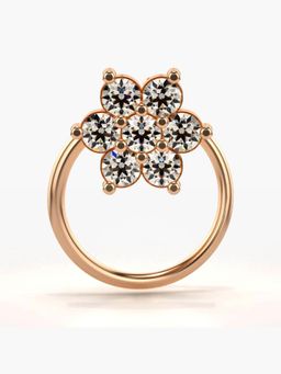 Valanova - Hallmarked 18K Rose Gold and Certified Lab Grown Diamond 0.15cts Nose Ring (M)